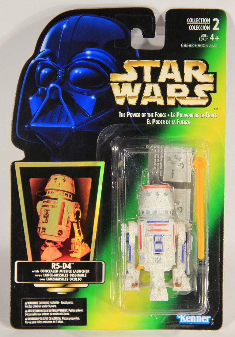 Star Wars R5-D4 1996 POTF Figure Hooked Latch Trilingual Holofoil Card Collection 2 L015706