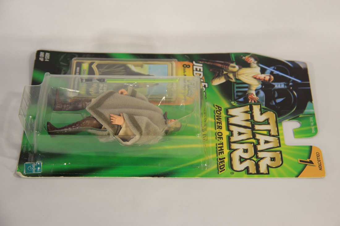 Star Wars Qui-Gon Jinn 2000 Power Of The Jedi Action Figure ENG Card Collection 1 MOC L015716