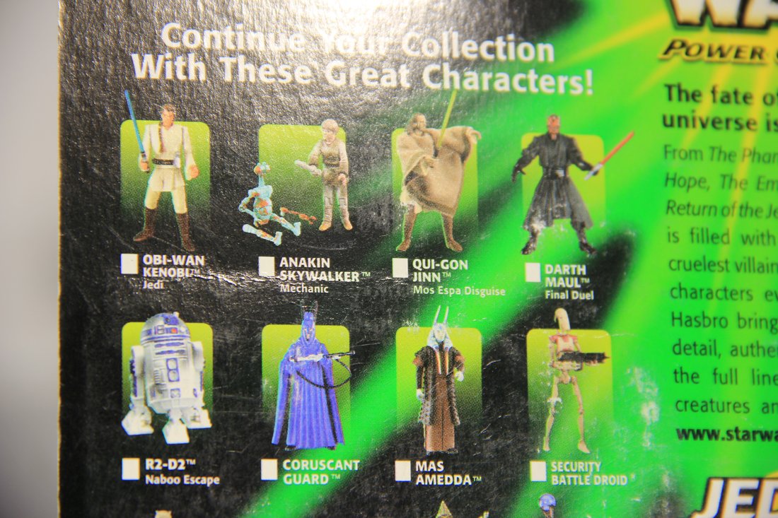 Star Wars Qui-Gon Jinn 2000 Power Of The Jedi Action Figure ENG Card Collection 1 MOC L015716
