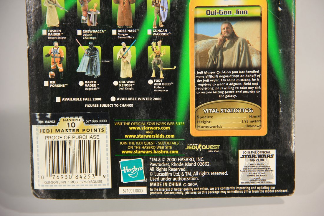Star Wars Qui-Gon Jinn 2000 Power Of The Jedi Action Figure ENG Card Collection 1 MOC L015716