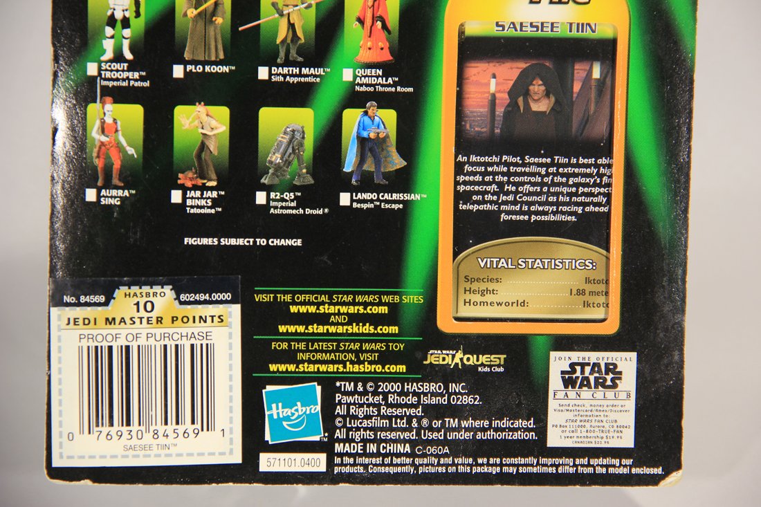 Star Wars Saesee Tiin 2000 Power Of The Jedi Action Figure ENG Card Collection 2 MOC L015717