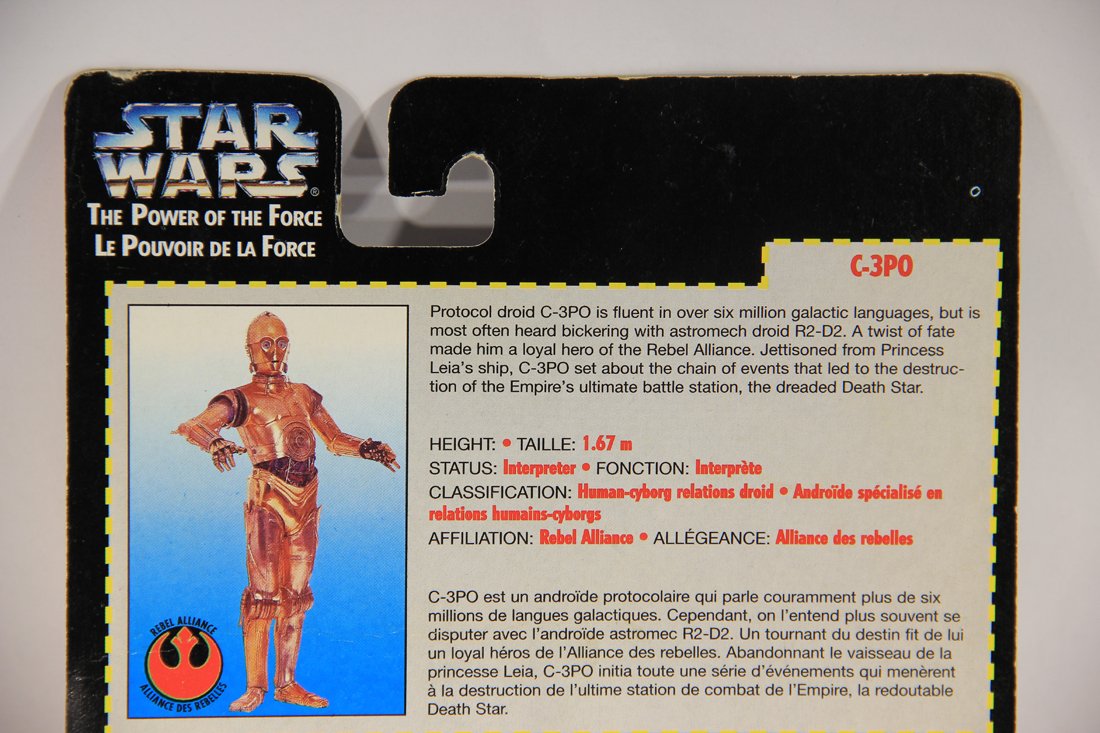 Star Wars C-3PO 1995 POTF Action Figure Canadian FR-ENG Bilingual Red Card L015718
