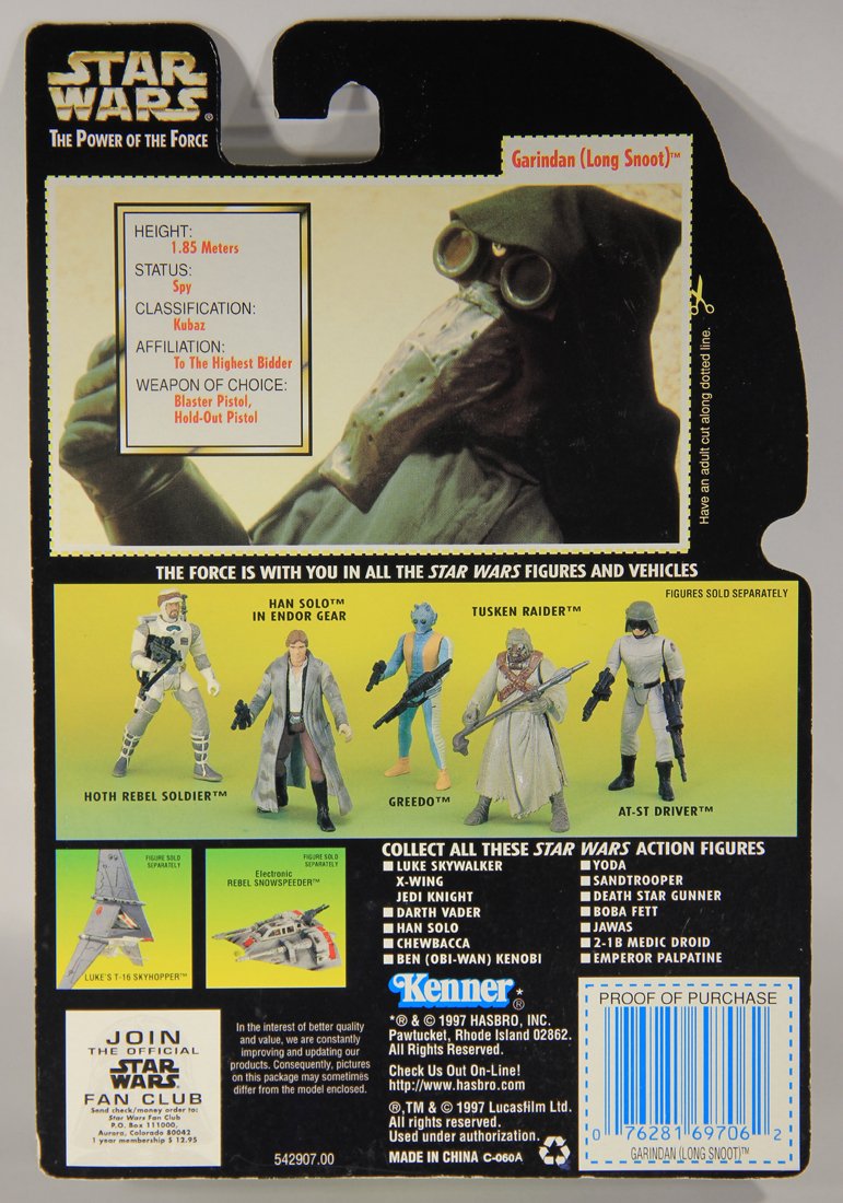 Star Wars Garindan Long Snoot 1997 POTF Figure ENG Card Collection 3 L015730