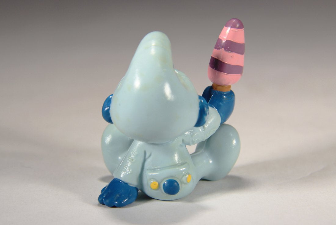 Smurfs 20206 Baby Smurf With Ice Cream 1985 Vintage Figure PVC Toy Peyo Schtroumpfs L015765