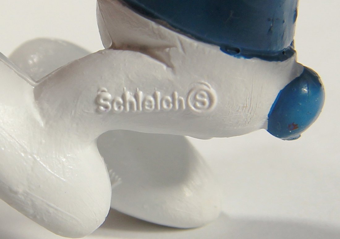 Smurfs 20155 Trafic Sign Smurf With 1983 Vintage Figure PVC Toy Peyo Schtroumpfs L015767