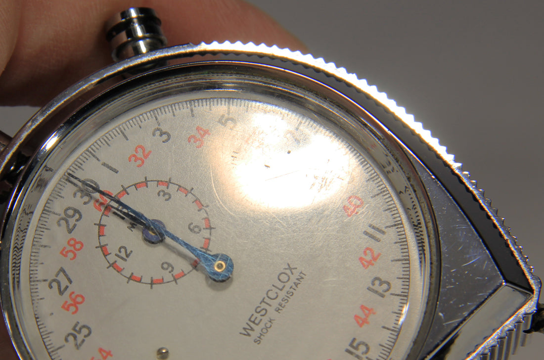Westclox Stopwatch Swiss Vintage 50mm 1960s Stopwatch Timer Watch 3-button 1/10 sec L015792