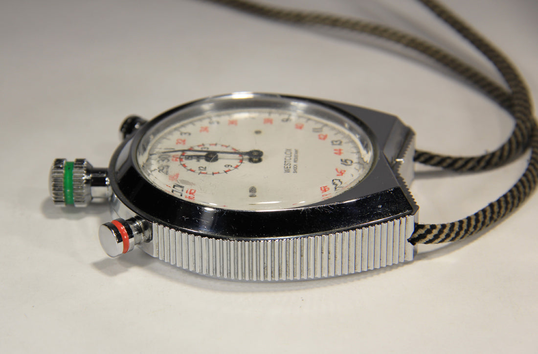 Westclox Stopwatch Swiss Vintage 50mm 1960s Stopwatch Timer Watch 3-button 1/10 sec L015792
