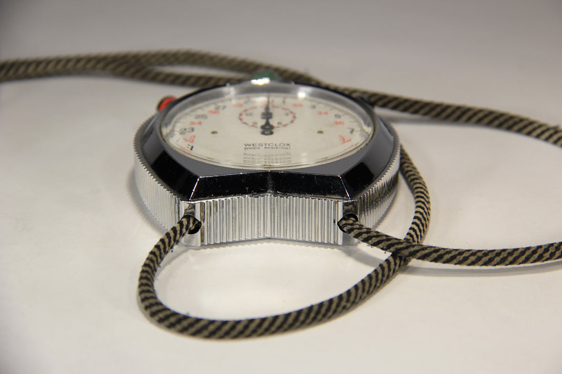 Westclox Stopwatch Swiss Vintage 50mm 1960s Stopwatch Timer Watch 3-button 1/10 sec L015792