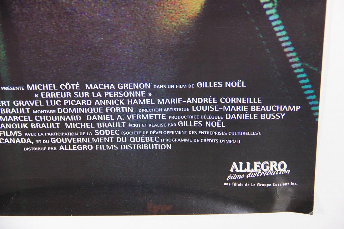 Erreur Sur La personne 1996 Movie Poster Rolled 27 x 39 Canada Michel Côté L015816