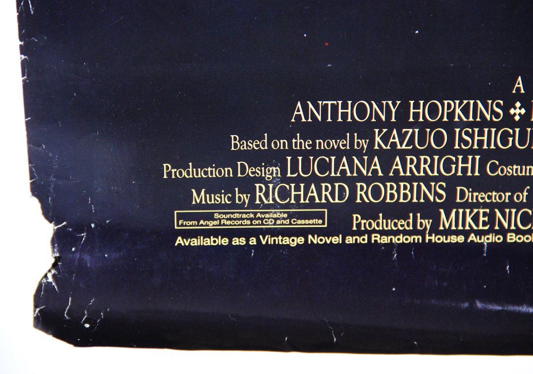 The Remains Of The Day 1993 Movie Poster Rolled 27 x 40 RESTORATION PROJECT L015831