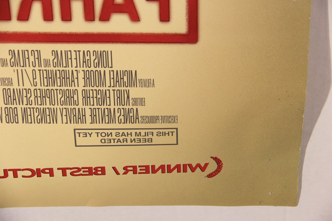 Fahrenheit 9/11 Double Sided 2004 Movie Poster Rolled 27 x 40 Michael Moore L015840