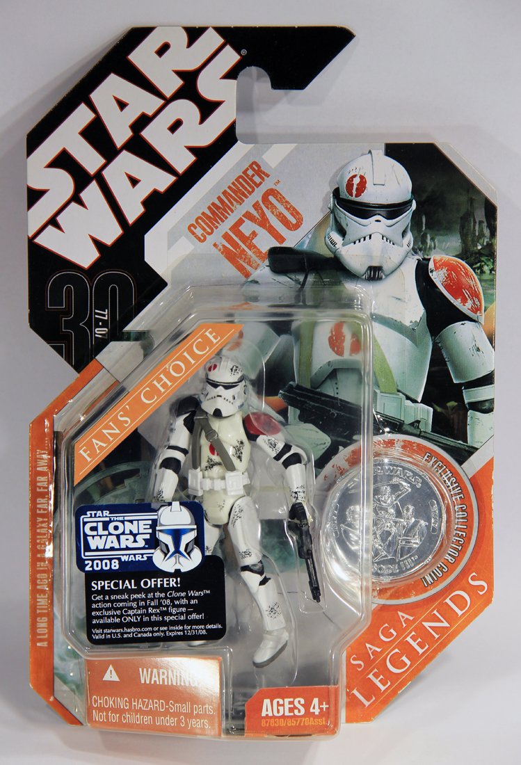 Star Wars Commander Neyo 30th Anniversary 2007 Saga Legends Action Figure With Coin MOC L015856