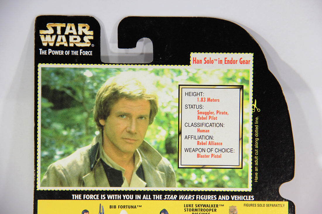 Star Wars Han Solo In Endor Gear 1996 POTF Figure ENG Holofoil Card Collection 1 L015878