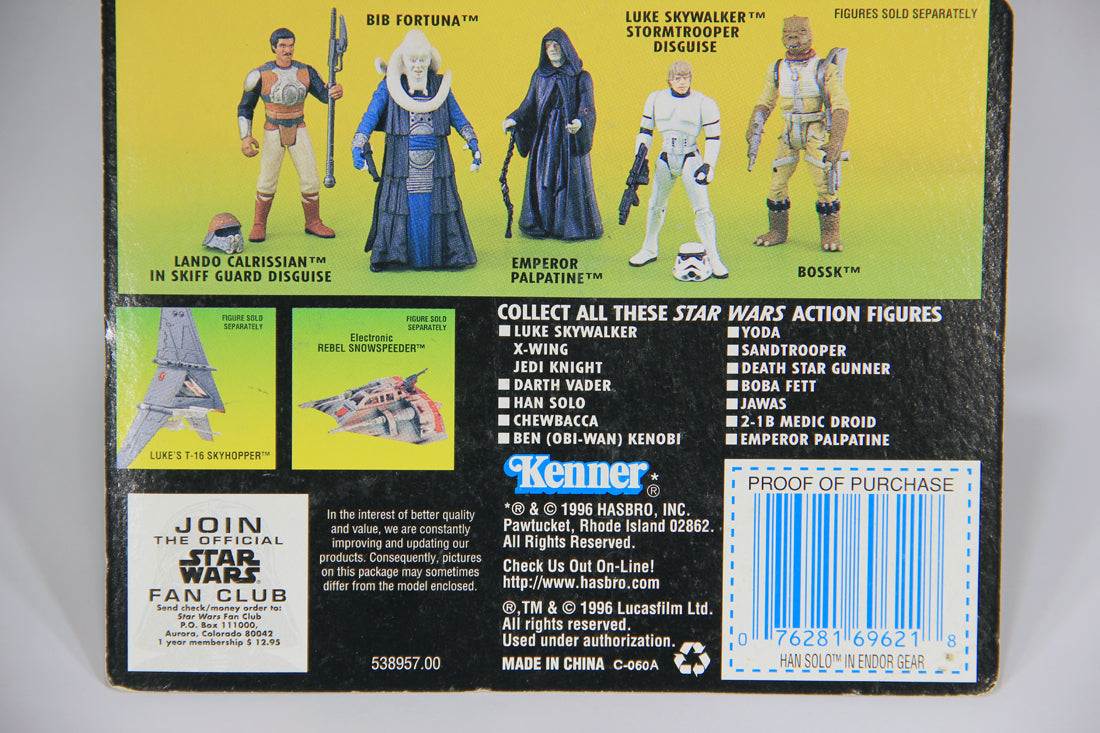 Star Wars Han Solo In Endor Gear 1996 POTF Figure ENG Holofoil Card Collection 1 L015878