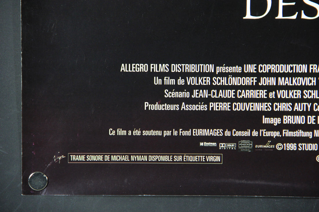 The Ogre 1996 Movie Poster Rolled 27 x 39 French John Malkovich Roi Des Aulnes L015890