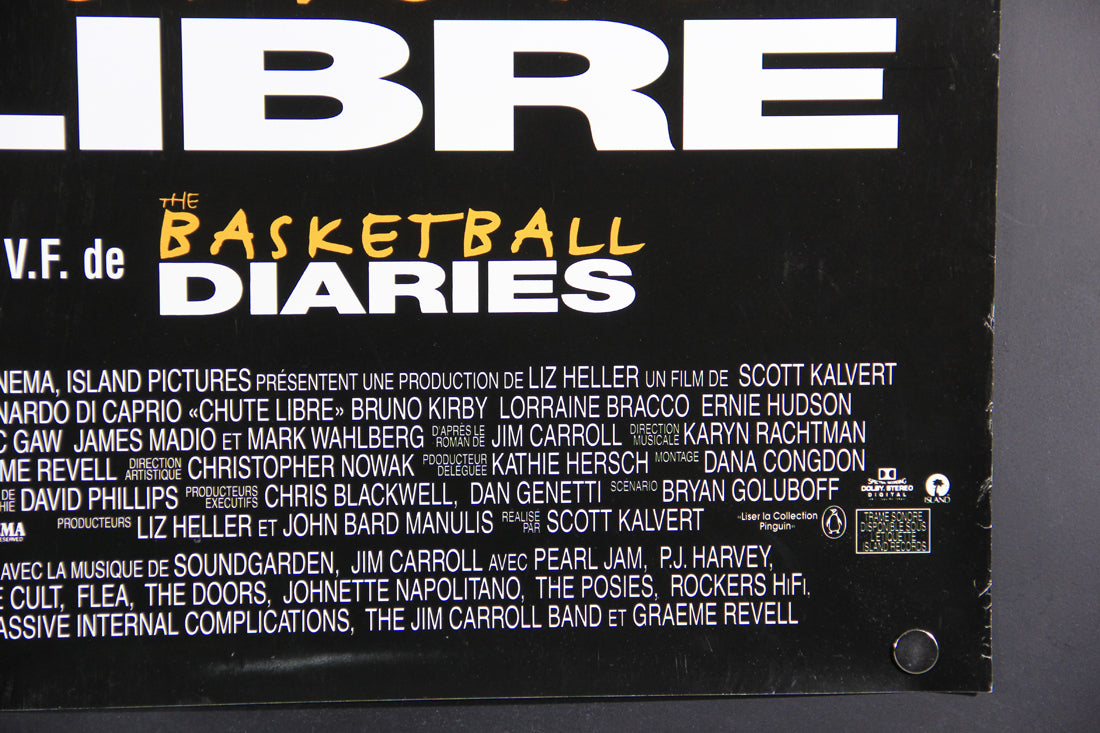 Basketball Diaries 1995 Movie Poster Rolled 27 x 39 DiCaprio French Chute Libre L015920