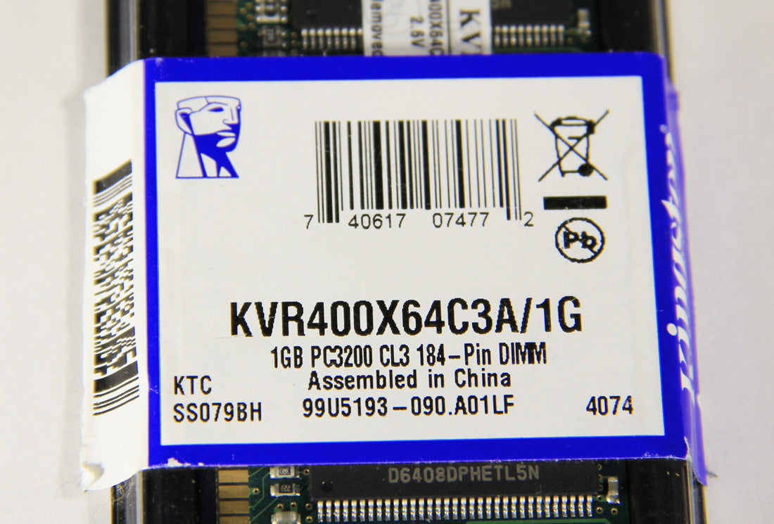 Kingston KVR400X64C3A - DDR 1GB 400MHz Desktop CPU Ram (4539) L000541