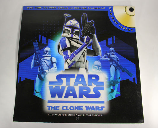 Star Wars 2009 The Clone War 16 Month Calendar NO DVD-Rom L000587