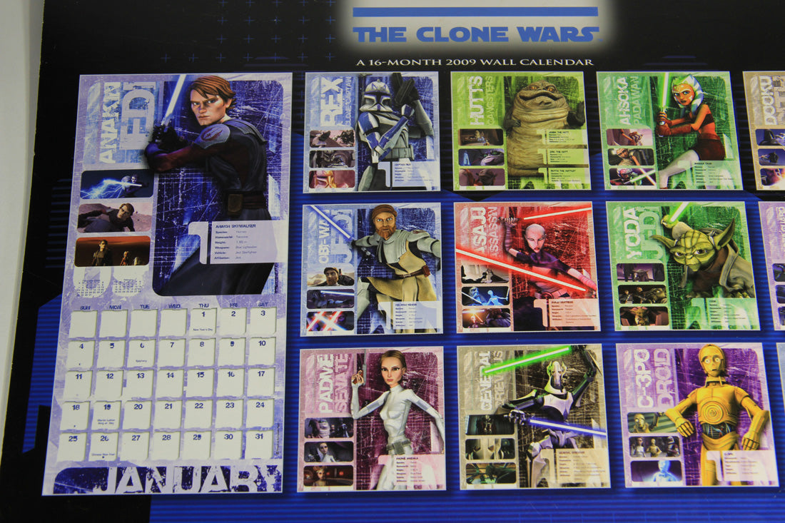 Star Wars 2009 The Clone War 16 Month Calendar NO DVD-Rom L000587