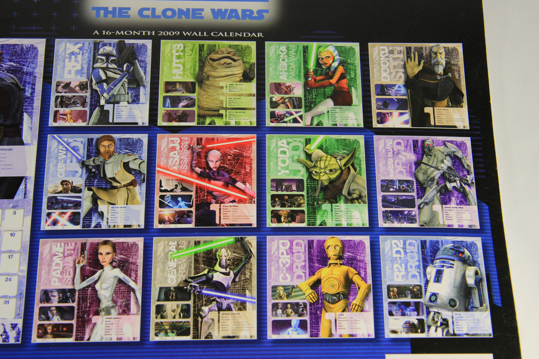 Star Wars 2009 The Clone War 16 Month Calendar NO DVD-Rom L000587