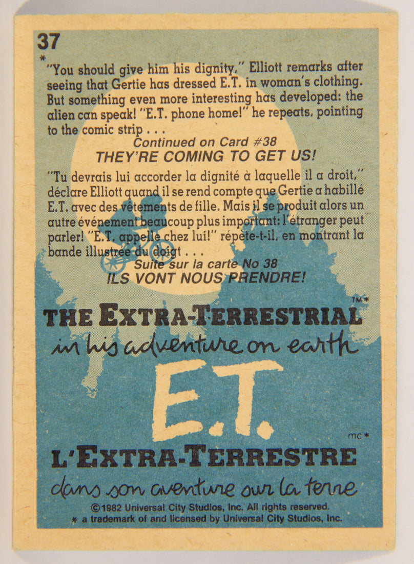 E.T. The Extra-Terrestrial 1982 Trading Card #37 Comic Strip Strategy FR-ENG OPC L001802