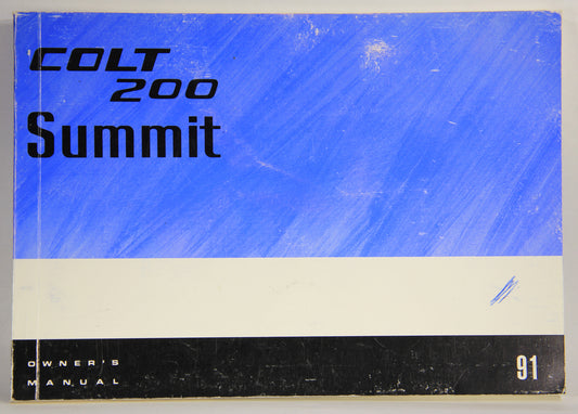 Dodge Colt 200 - Summit 1991 Owner's Manual ENG Canada L001836