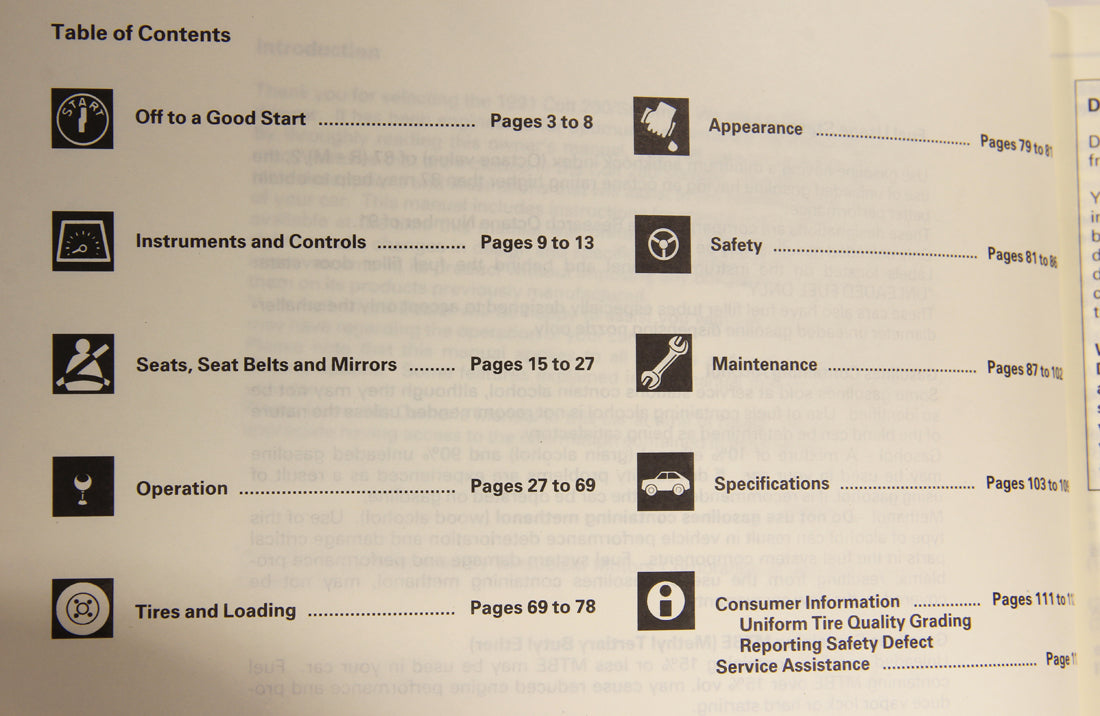 Dodge Colt 200 - Summit 1991 Owner's Manual ENG Canada L001836