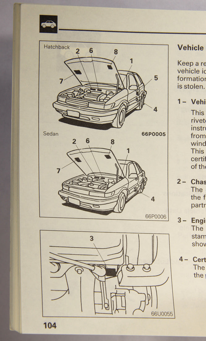 Dodge Colt 200 - Summit 1991 Owner's Manual ENG Canada L001836