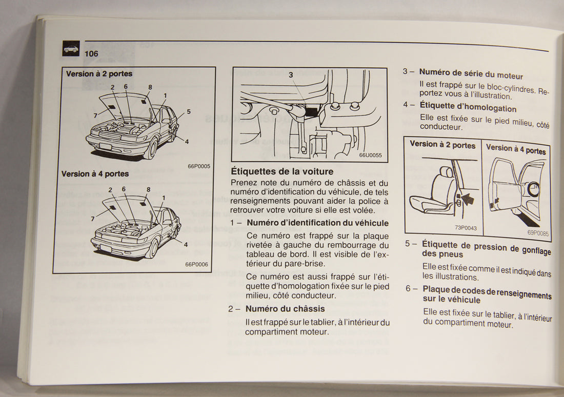 Dodge Colt 200 - Summit 1991 Owner's Manual FRENCH Canada L001837