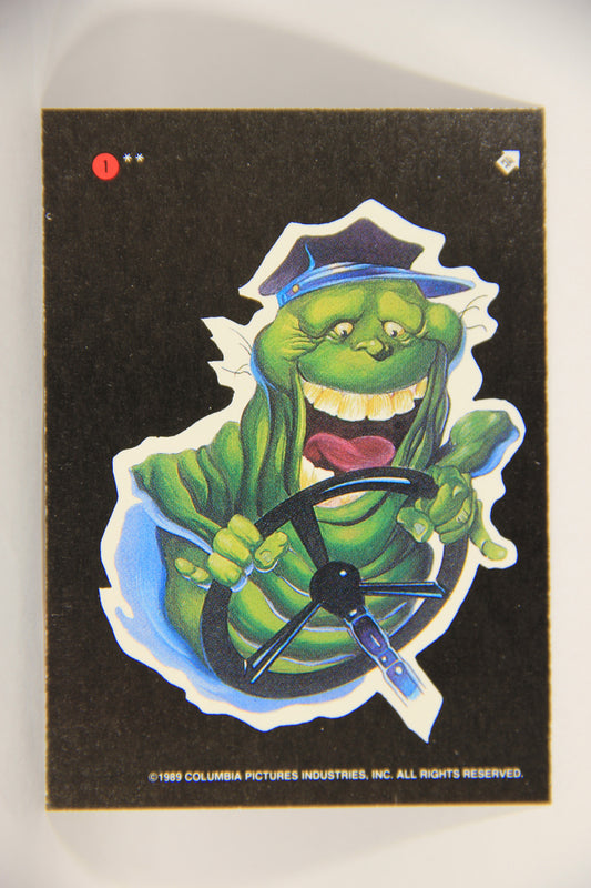 Ghostbusters II 1989 Trading Card Sticker #1 Slimer Driving Bus L002814