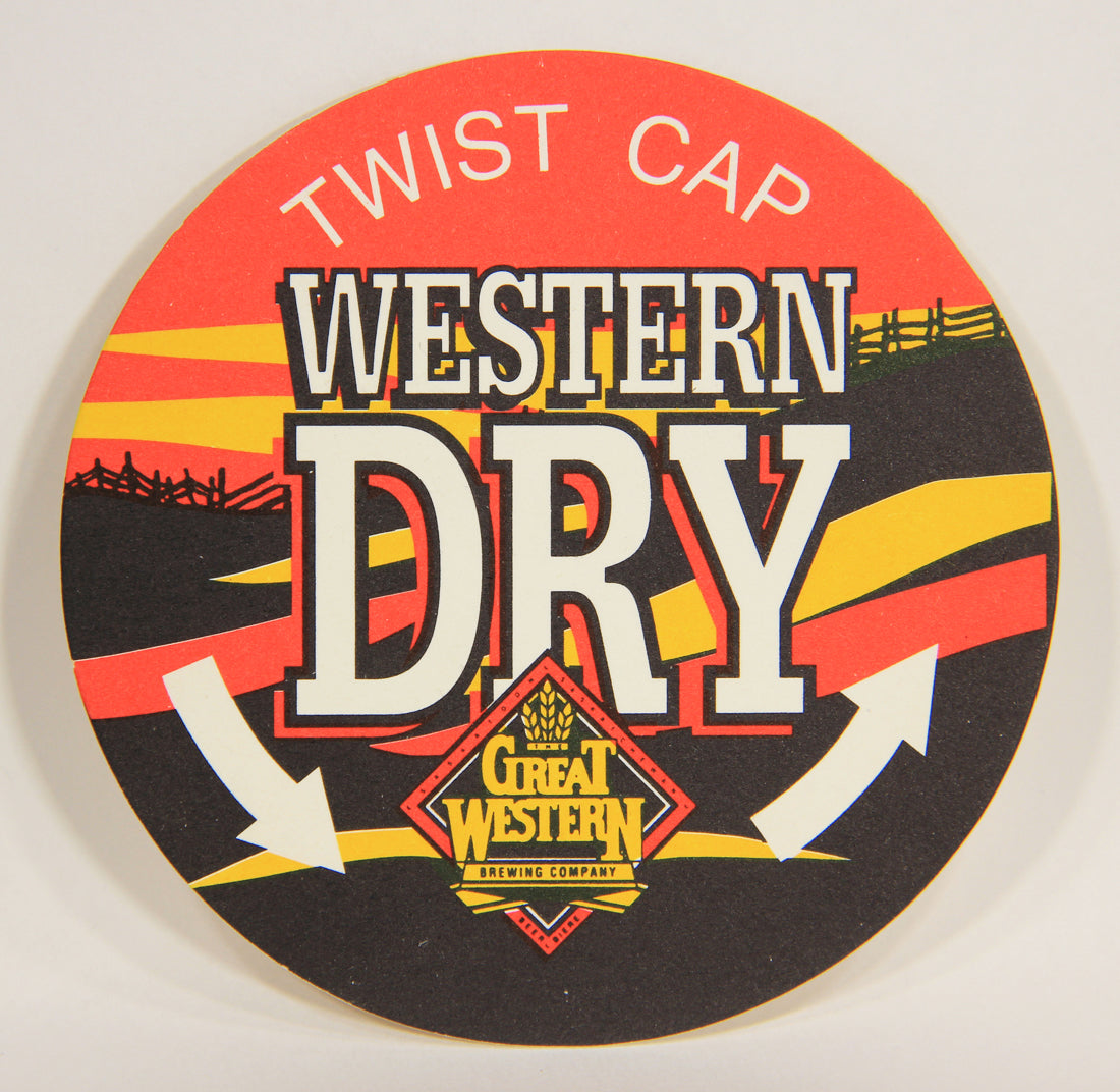 Western Dry Beer Coaster By Great Western Brewery Canada Saskatchewan ENG L003131