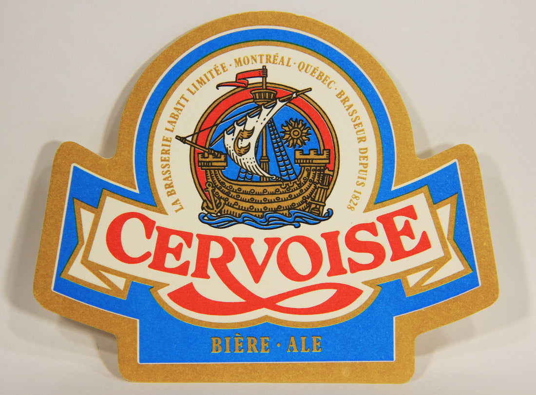 Cervoise Beer Coaster Rare Vintage Discontinued Beer Labatt Canada Mtl FR L003138