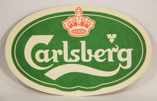 Carlsberg Beer Coaster Vintage Oval Denmark Copenhagen L003139