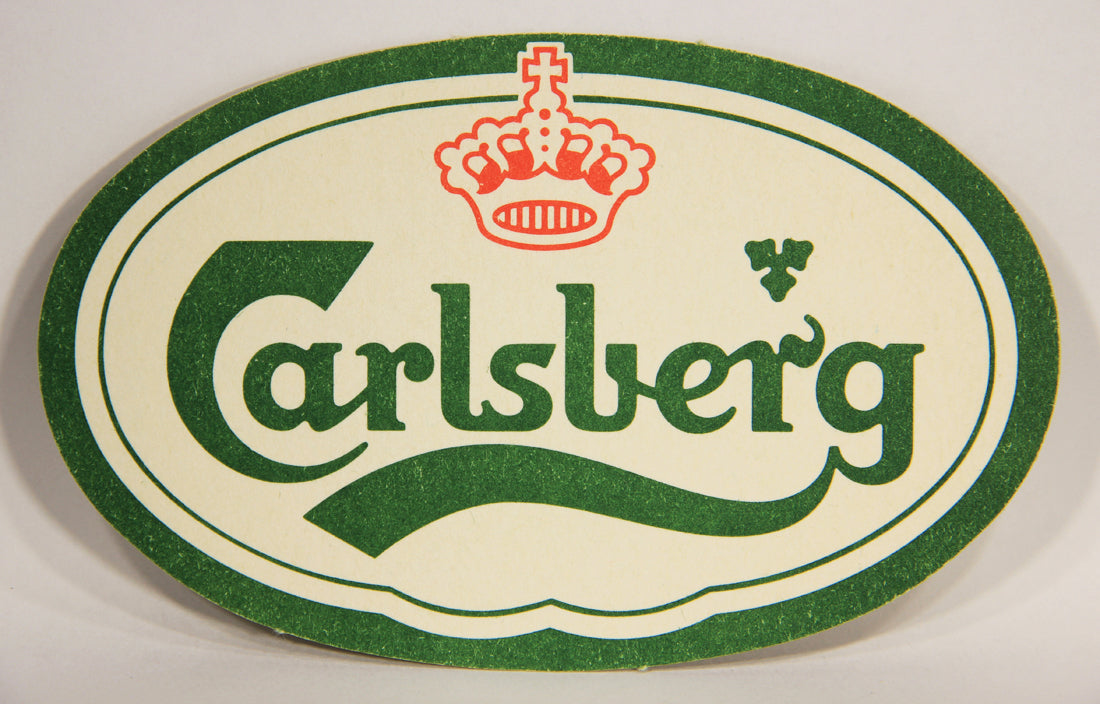 Carlsberg Beer Coaster Vintage Oval Denmark Copenhagen L003139