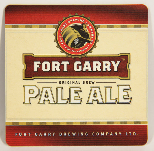 Fort Garry Pale Ale - Dark Ale Beer Coaster Canada Manitoba Winnipeg ENG L003141