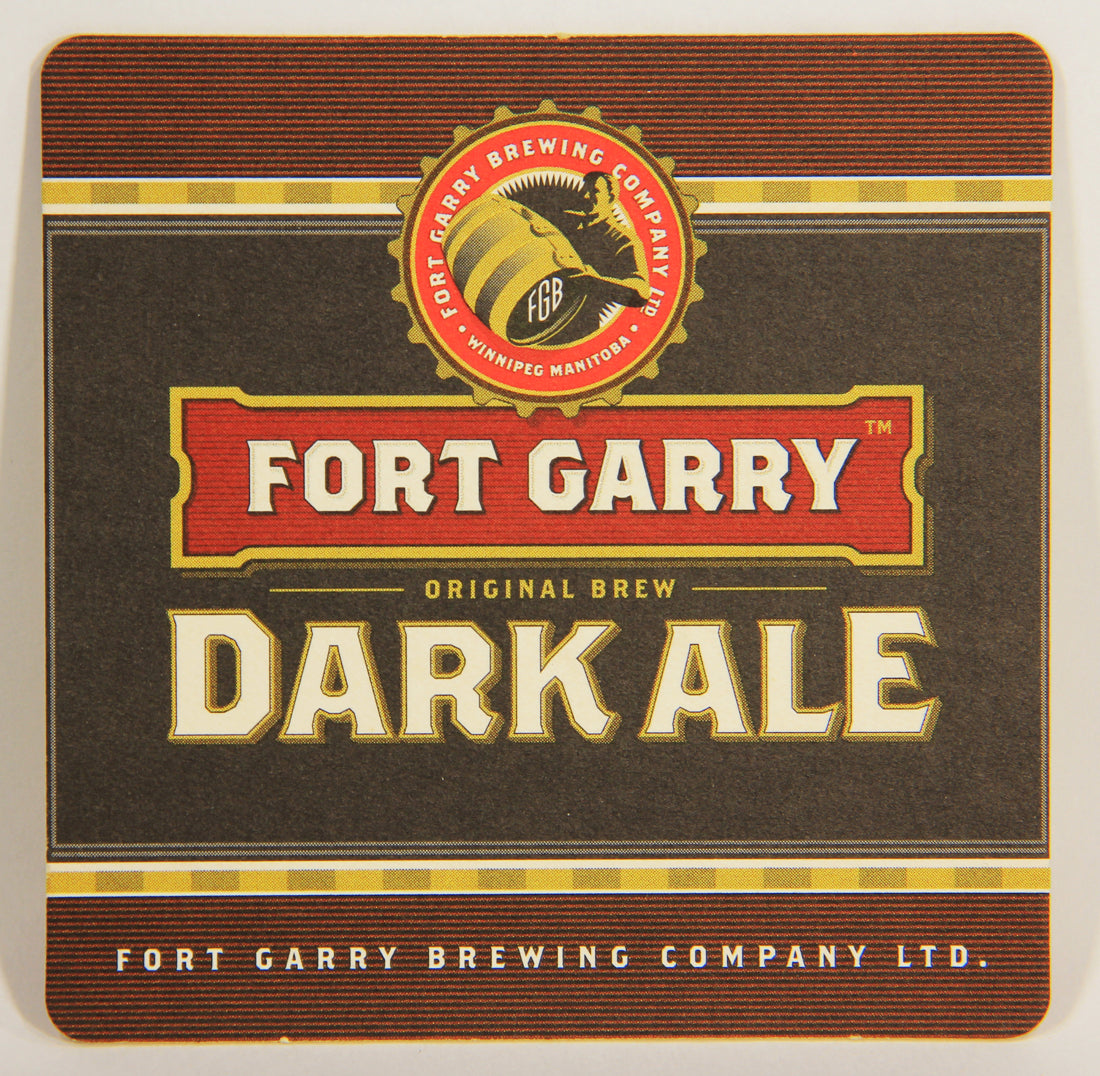 Fort Garry Pale Ale - Dark Ale Beer Coaster Canada Manitoba Winnipeg ENG L003141