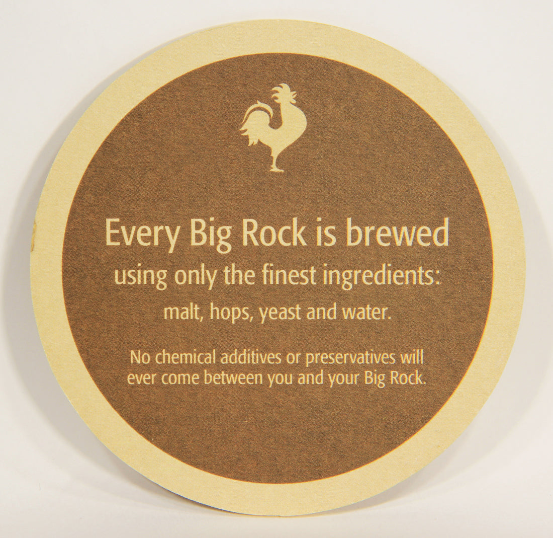 Big Rock Brewery Beer Coaster Canada Calgary Alberta ENG Rooster Logo L003143