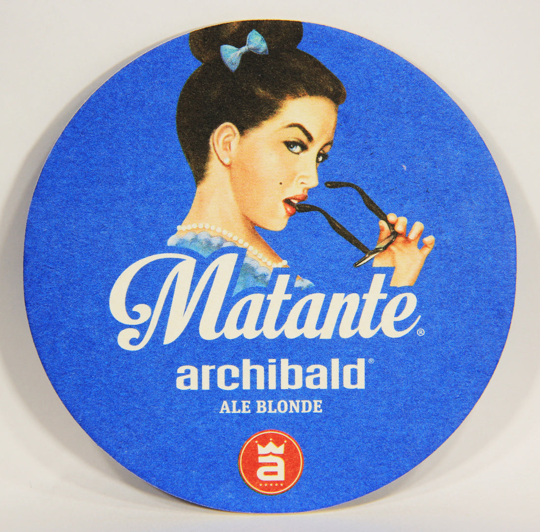 Matante Beer Coaster Archibald Brewery Canada Québec FR Pin-Up Logo L003144