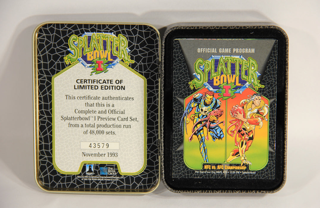 Splatter Bowl 1993 Serie 1 Preview Card Set Tin Box Limited Edition ENG L003818