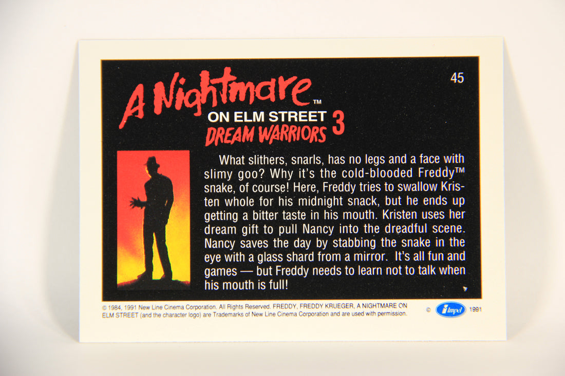 A Nightmare On Elm Street 1991 Trading Card #45 Cold-Blooded Freddy Snake L004208