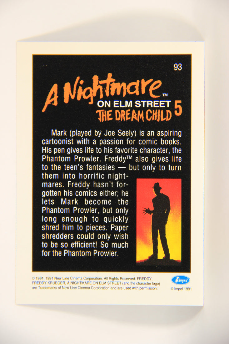 A Nightmare On Elm Street 1991 Trading Card #93 Mark Played By Joe Seely L004256