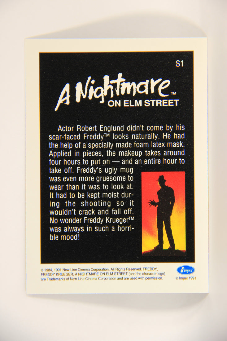 A Nightmare On Elm Street 1991 Trading Card #S1 Preparing A Foam Latex Mask L004284