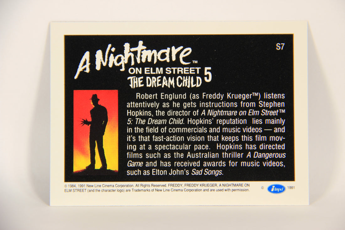 A Nightmare On Elm Street 1991 Trading Card #S7 With Director Stephen Hopkins L004290