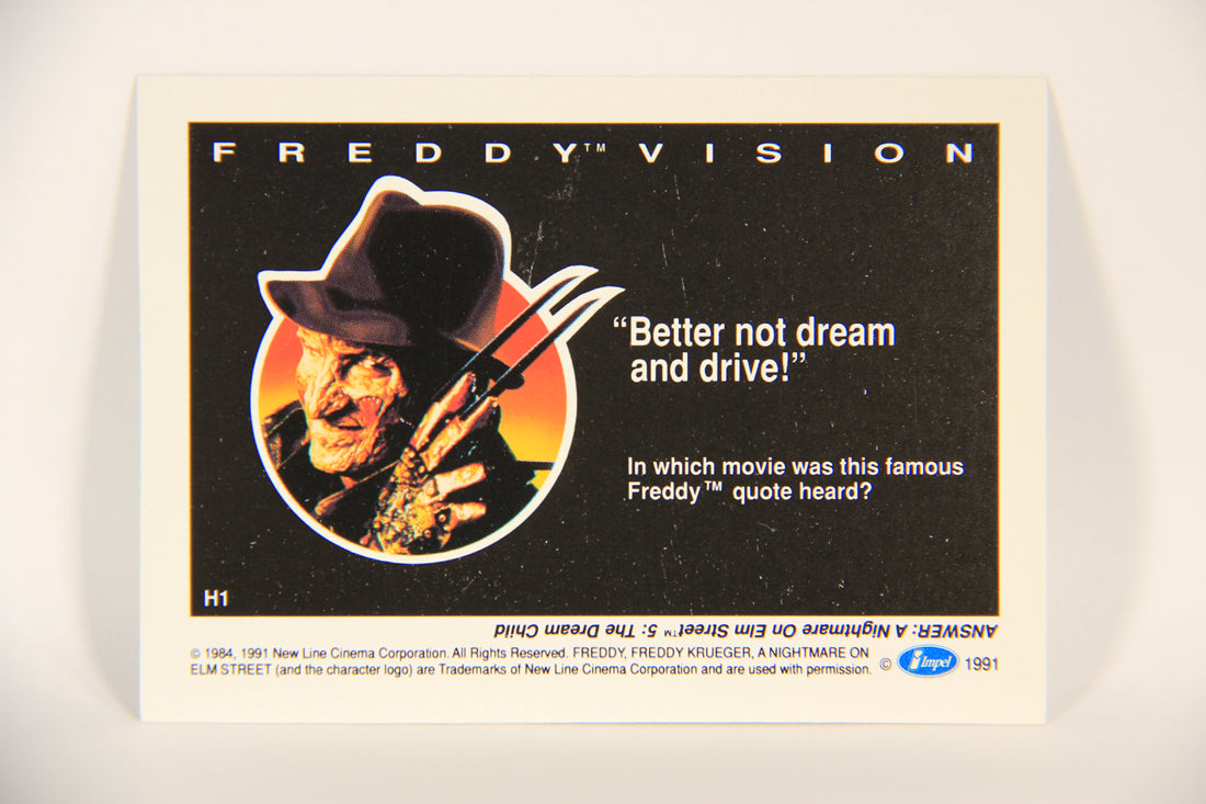 A Nightmare On Elm Street 1991 Freddy Vision Hologram Trading Card #H1 L004294