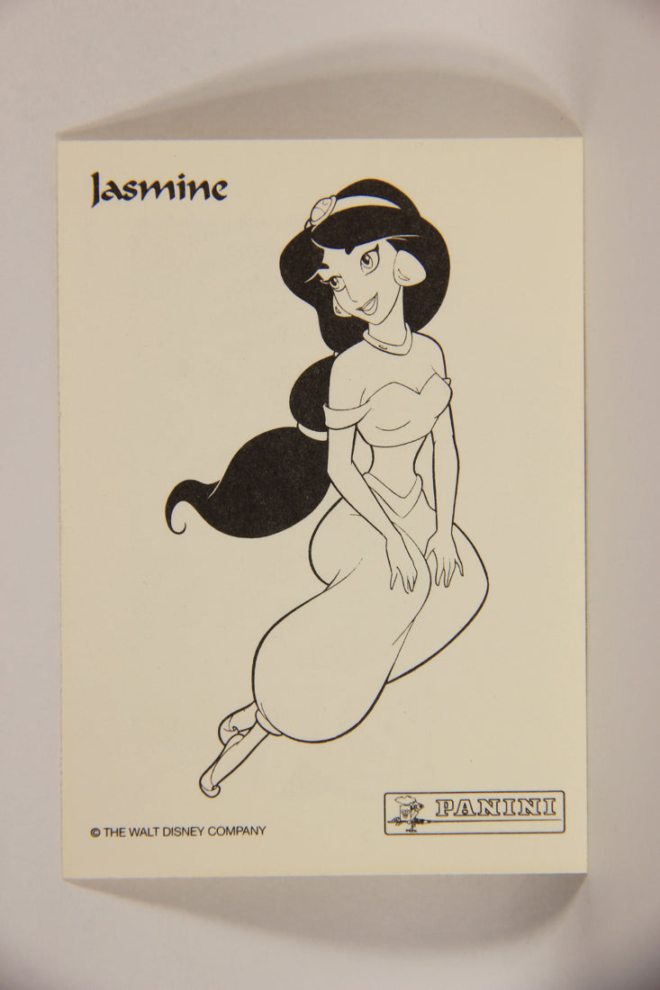 Aladdin 1993 Trading Card #2 Jasmine The Maze FRENCH Color-In Panini L004395