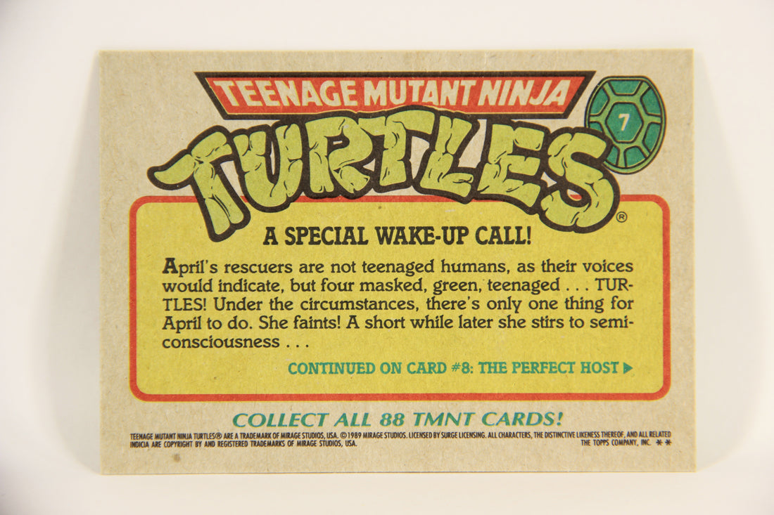 Teenage Mutant Ninja Turtles 1989 Trading Card #7 A Special Wake-Up Call ENG L004593