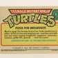 Teenage Mutant Ninja Turtles 1989 Trading Card #9 Pizza For Breakfast ENG L004595