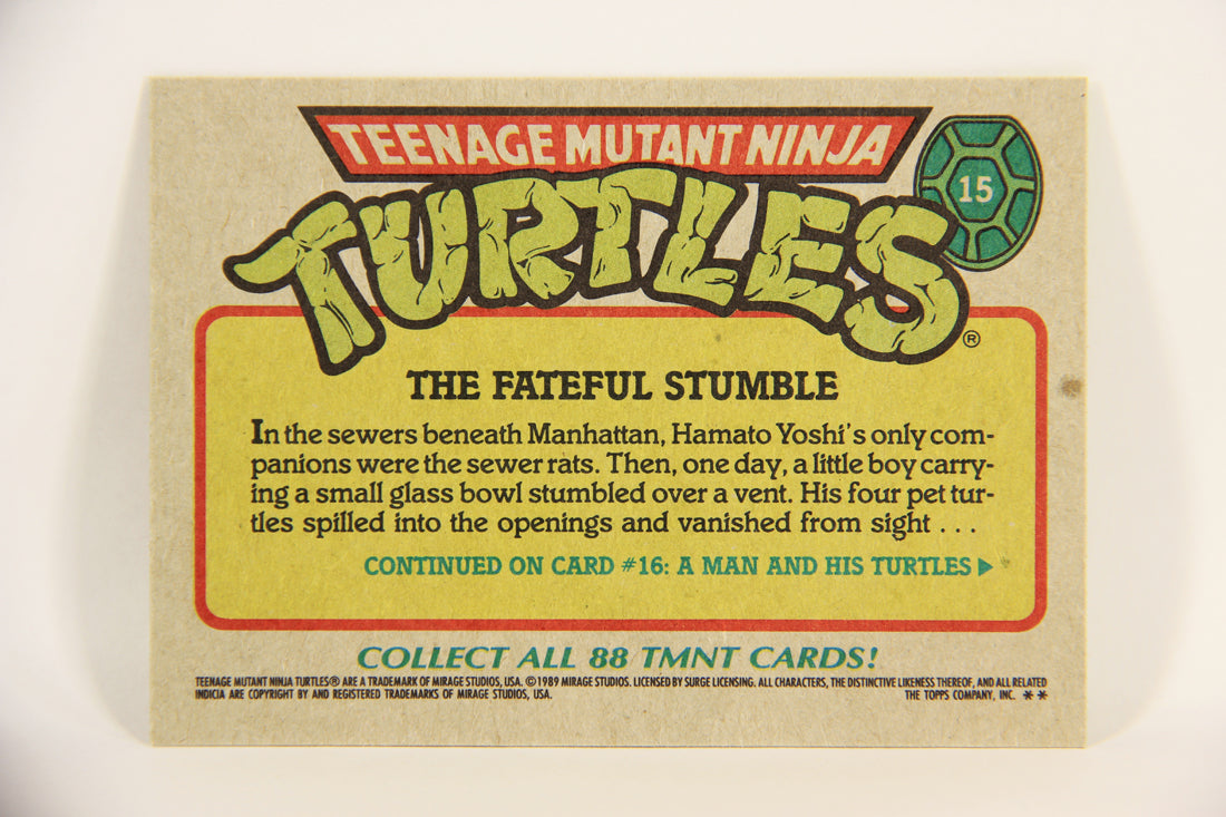 Teenage Mutant Ninja Turtles 1989 Trading Card #15 The Fateful Stumble ENG L004600