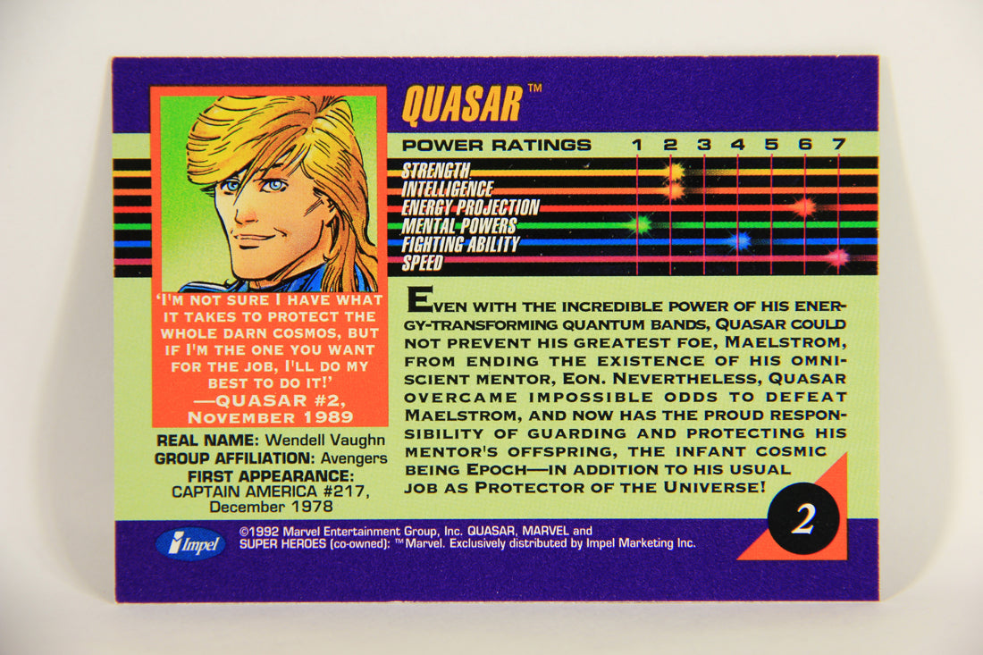 1992 Marvel Universe Series 3 Trading Card #2 Quasar ENG L004791