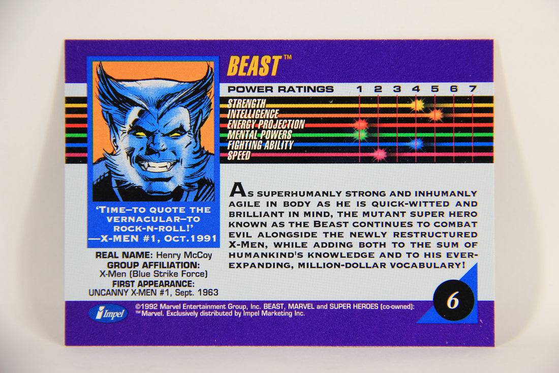 1992 Marvel Universe Series 3 Trading Card #6 Beast ENG L004795